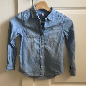 Fab kids Girls button down jean blouse